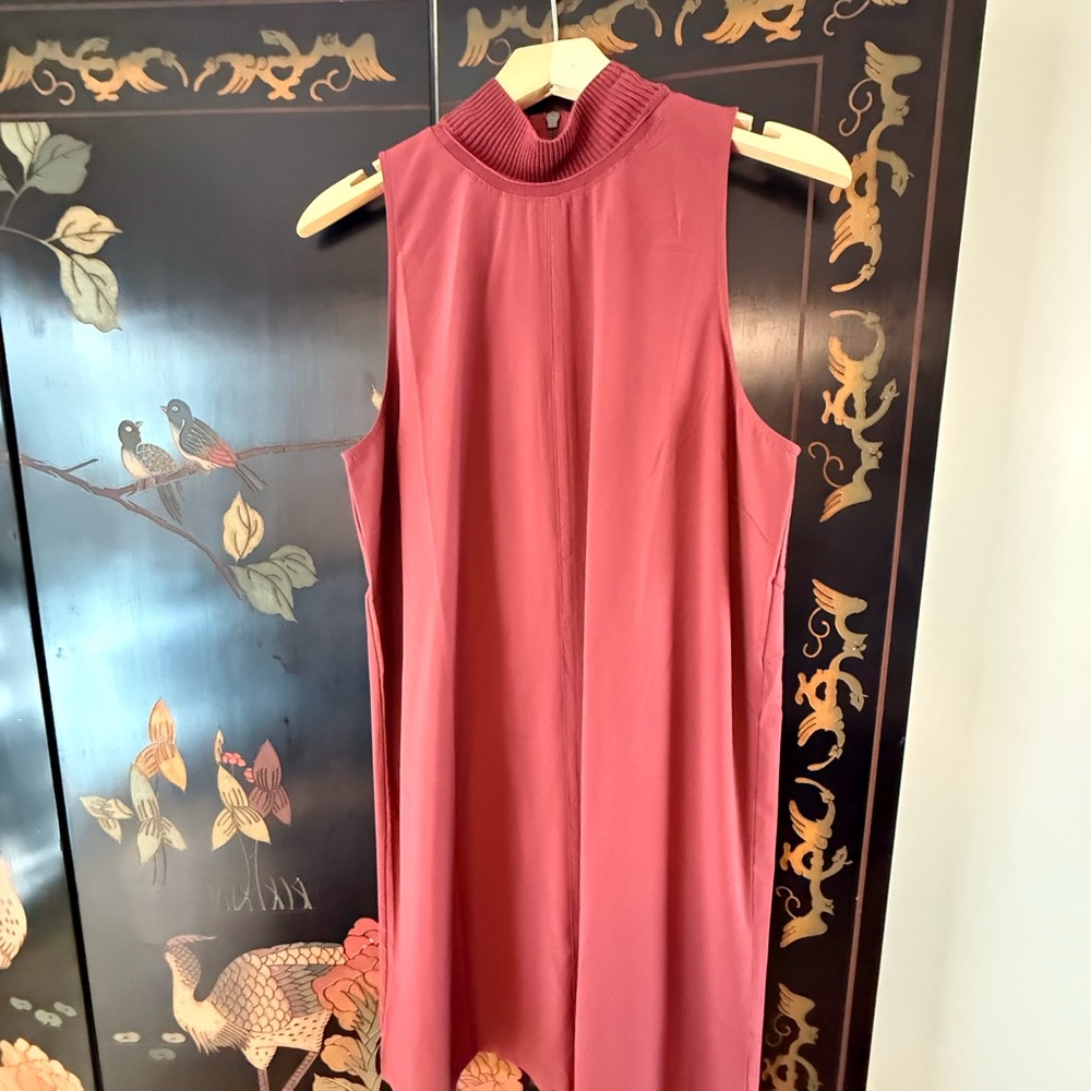 Athleta Sheath Midi Dress Mock Neck Sleeveless